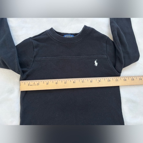 Polo Ralph Lauren Boys Black Waffle Knit Thermal Shirt 4/4T - Picture 4 of 8
